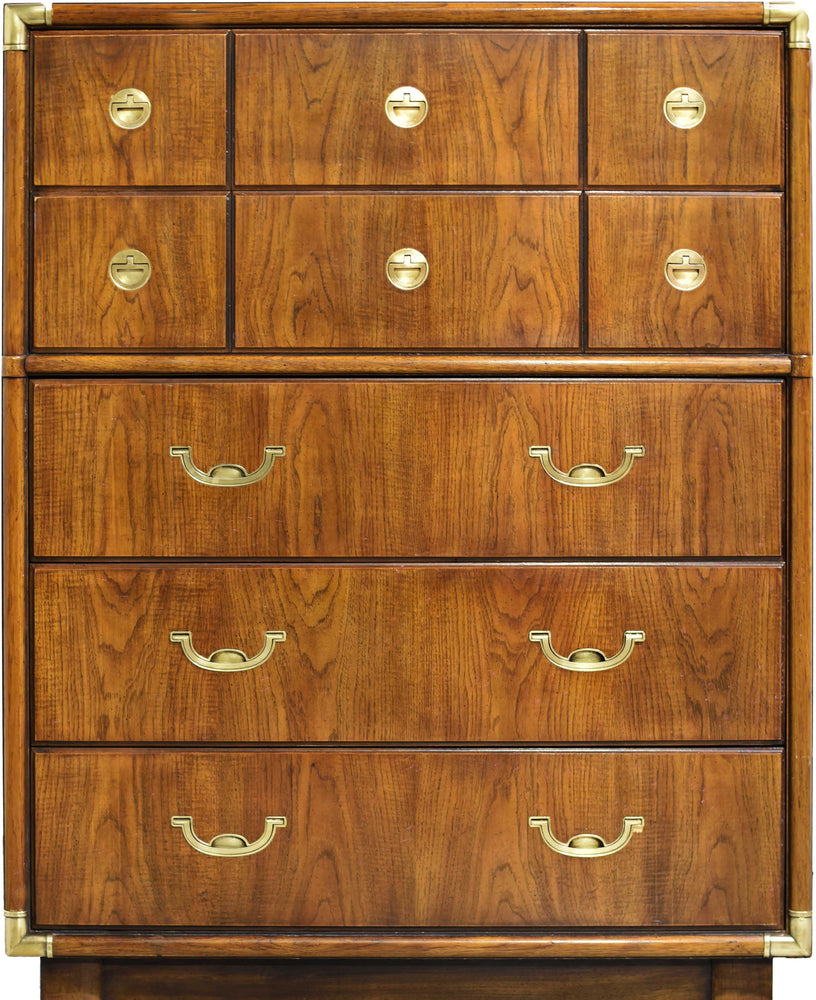 Mid Century Campaign Highboy Chest Accolade Collection by Drexel