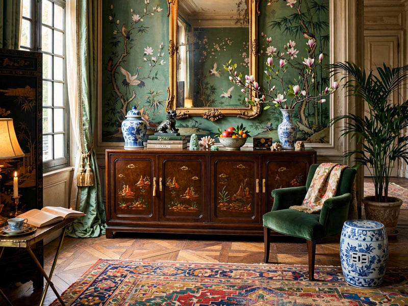 How to Style a Chinoiserie Sideboard in a Modern Dining Room