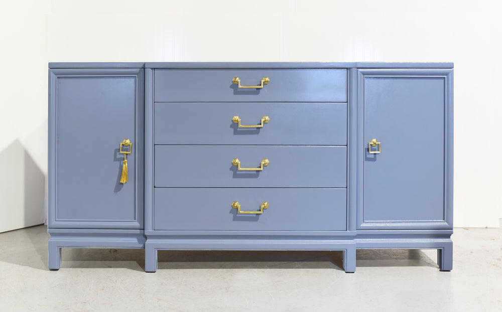 1950s Mahogany Sideboard by Landstrom Furniture in Blue -  Newly Painted
