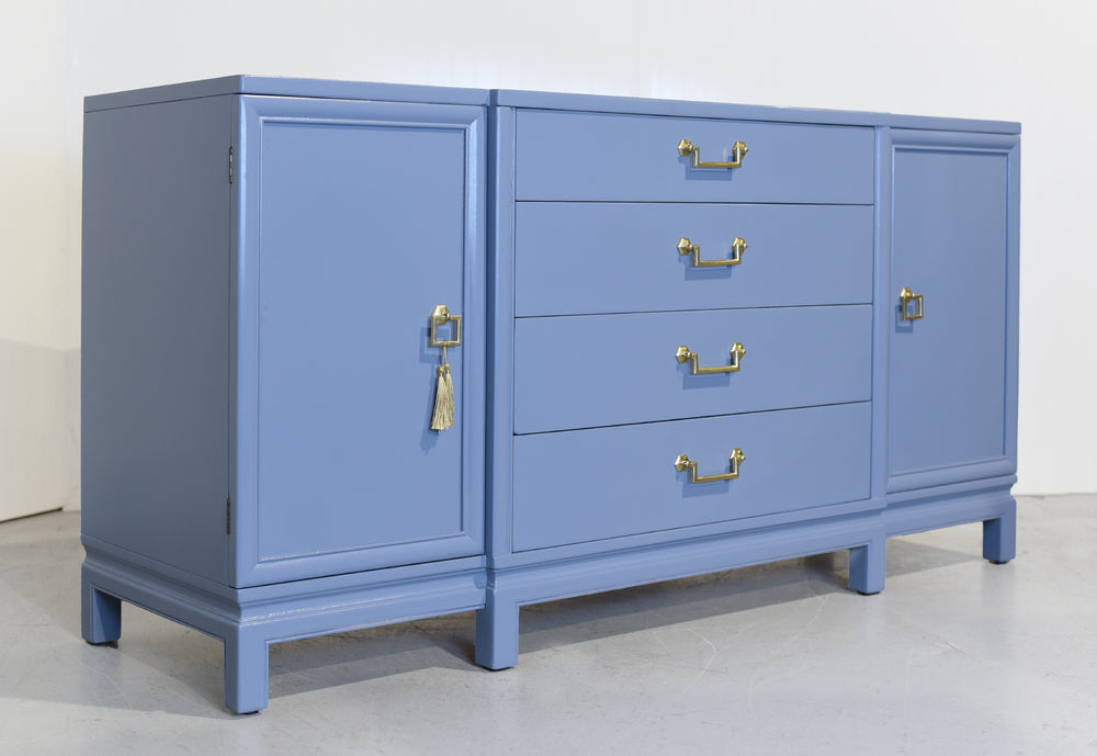 1950s Mahogany Sideboard by Landstrom Furniture in Blue -  Newly Painted