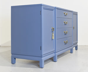 1950s Mahogany Sideboard by Landstrom Furniture in Blue -  Newly Painted