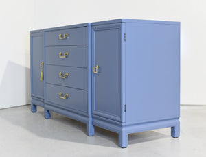 1950s Mahogany Sideboard by Landstrom Furniture in Blue -  Newly Painted