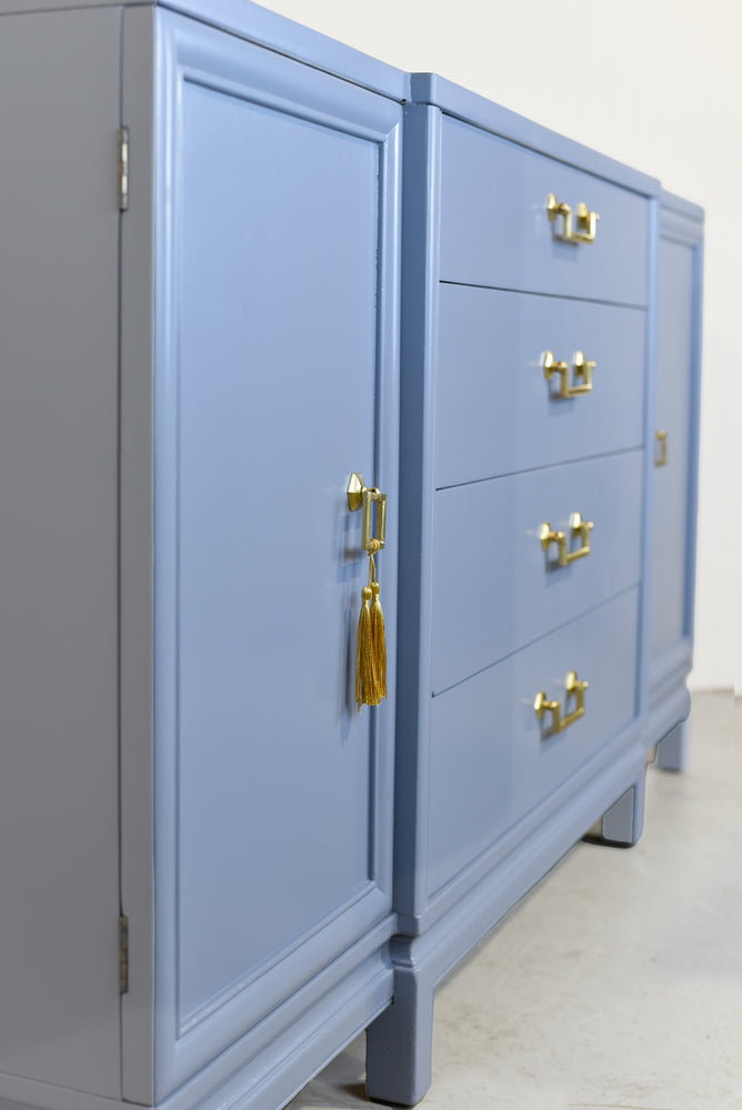 1950s Mahogany Sideboard by Landstrom Furniture in Blue -  Newly Painted