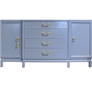 1950s Mahogany Sideboard by Landstrom Furniture in Blue -  Newly Painted