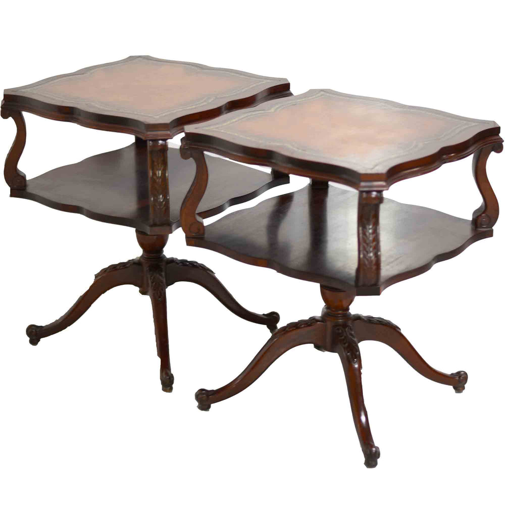 1950s Georgian Revival Leather Tripod Tables | Firebird – Firebird