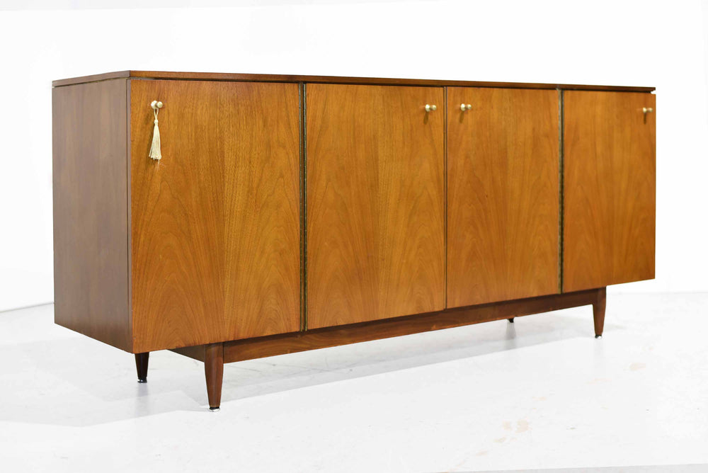 1950s Mid Century Modern Walnut 4 Door Sideboard by John Stuart Inc.