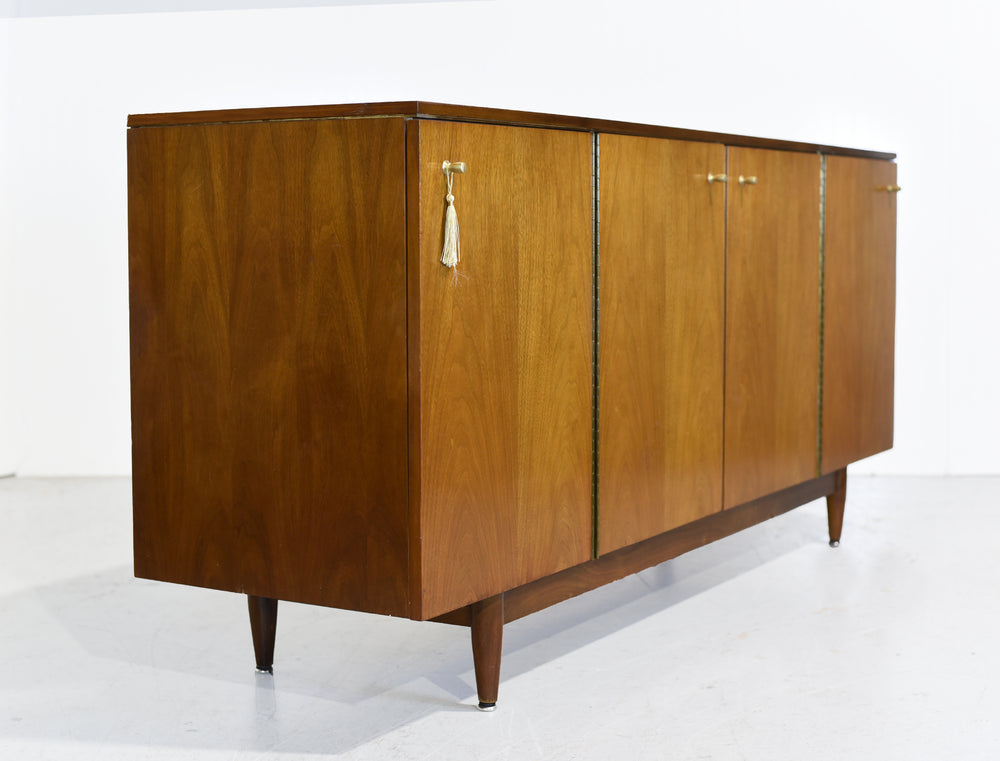1950s Mid Century Modern Walnut 4 Door Sideboard by John Stuart Inc.