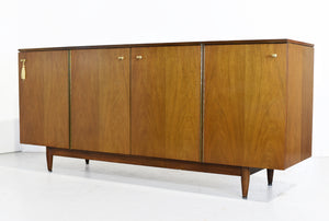 1950s Mid Century Modern Walnut 4 Door Sideboard by John Stuart Inc.