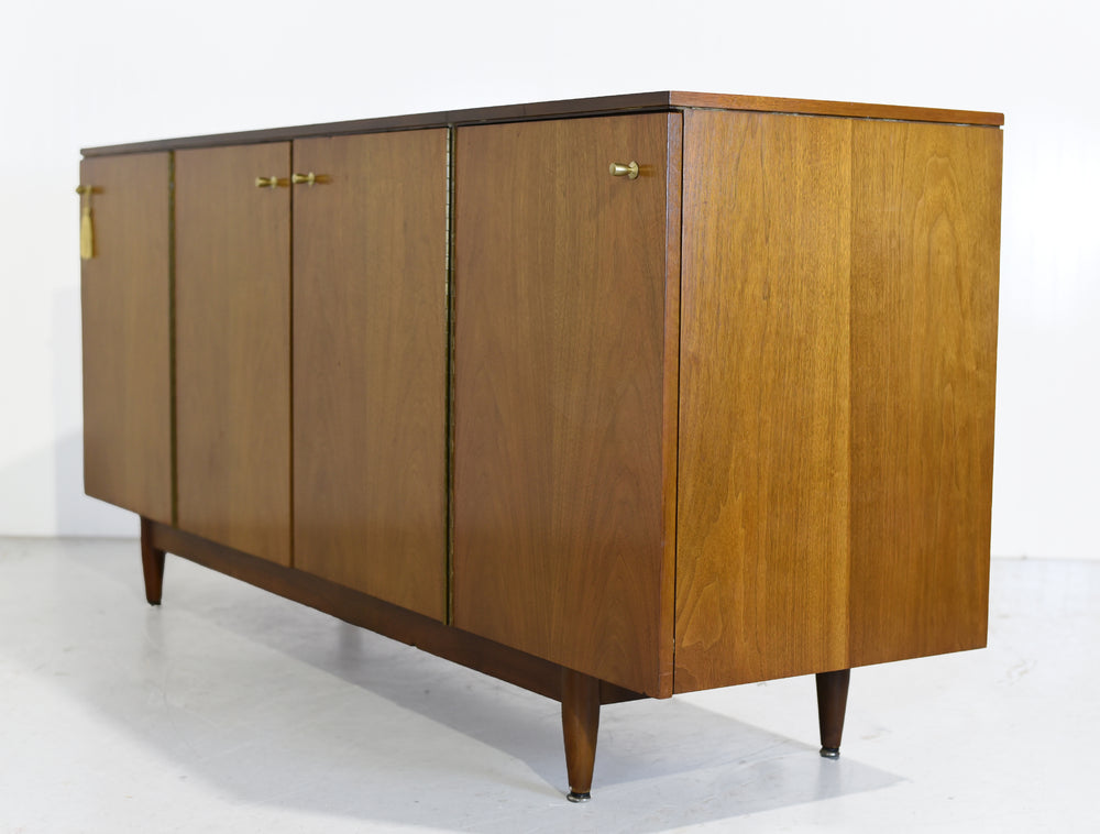 1950s Mid Century Modern Walnut 4 Door Sideboard by John Stuart Inc.