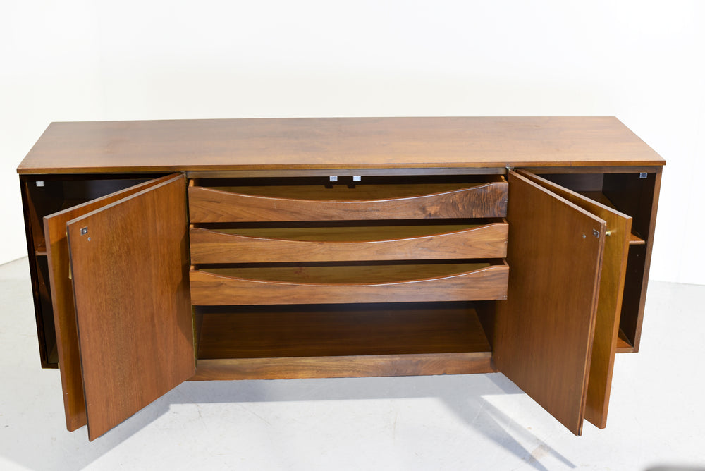 1950s Mid Century Modern Walnut 4 Door Sideboard by John Stuart Inc.