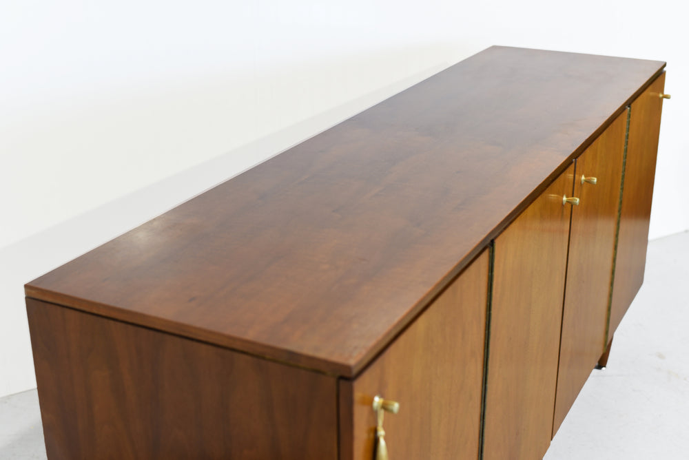 1950s Mid Century Modern Walnut 4 Door Sideboard by John Stuart Inc.
