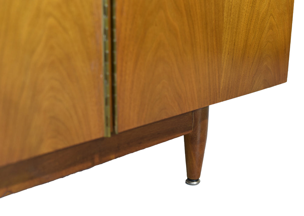 1950s Mid Century Modern Walnut 4 Door Sideboard by John Stuart Inc.
