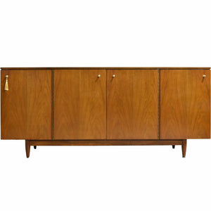 1950s Mid Century Modern Walnut 4 Door Sideboard by John Stuart Inc.