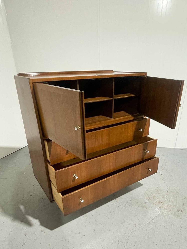 1950s Mid Century Modern Walnut Highboy by Morganton Furniture Company