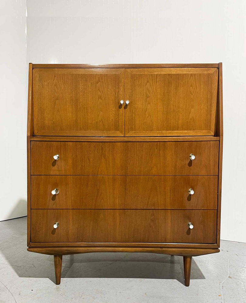 1950s Mid Century Modern Walnut Highboy by Morganton Furniture Company