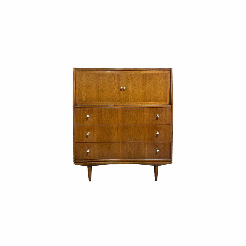 1950s Mid Century Modern Walnut Highboy by Morganton Furniture Company