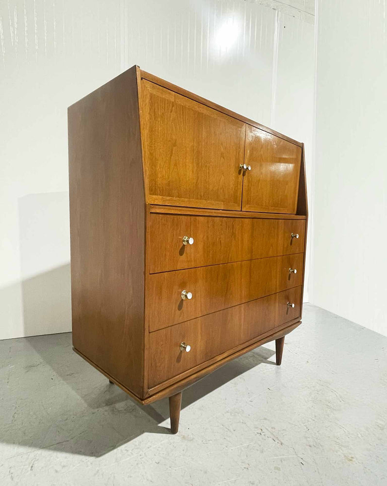 1950s Mid Century Modern Walnut Highboy by Morganton Furniture Company