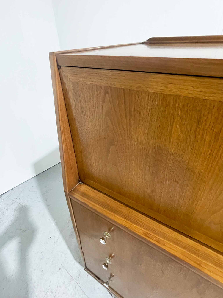 1950s Mid Century Modern Walnut Highboy by Morganton Furniture Company