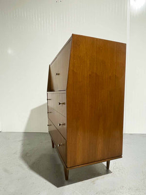 1950s Mid Century Modern Walnut Highboy by Morganton Furniture Company