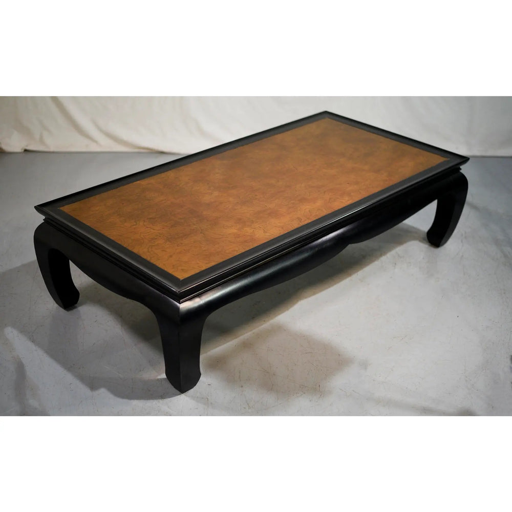 1970s Chin Hua Burled Wood Coffee Table by Century Furniture Ray Sabota