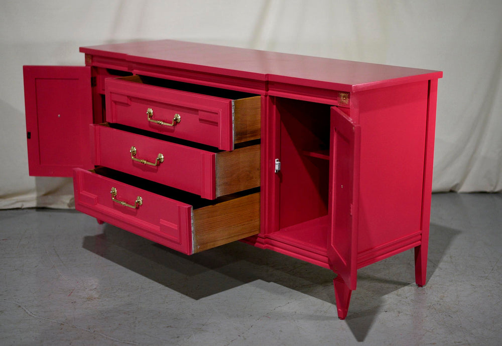 1960s Mid Century Thomasville Credenza Dresser inPink- Newly Painted