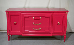 1960s Mid Century Thomasville Credenza Dresser inPink- Newly Painted