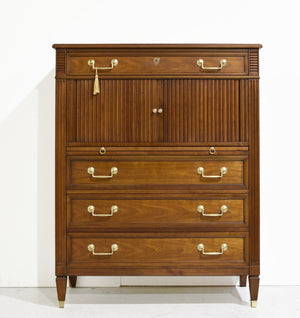 Mid Century Provincial Louis XVI Collection Tambour Door Chest by Kindel of Grand Rapids