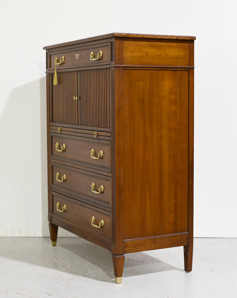 Mid Century Provincial Louis XVI Collection Tambour Door Chest by Kindel of Grand Rapids