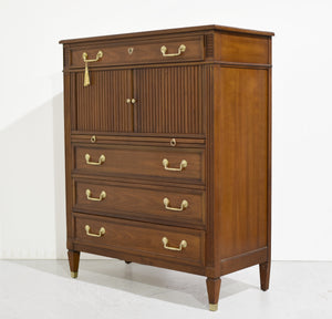 Mid Century Provincial Louis XVI Collection Tambour Door Chest by Kindel of Grand Rapids