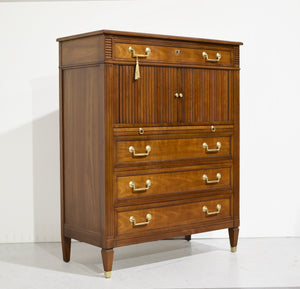 Mid Century Provincial Louis XVI Collection Tambour Door Chest by Kindel of Grand Rapids