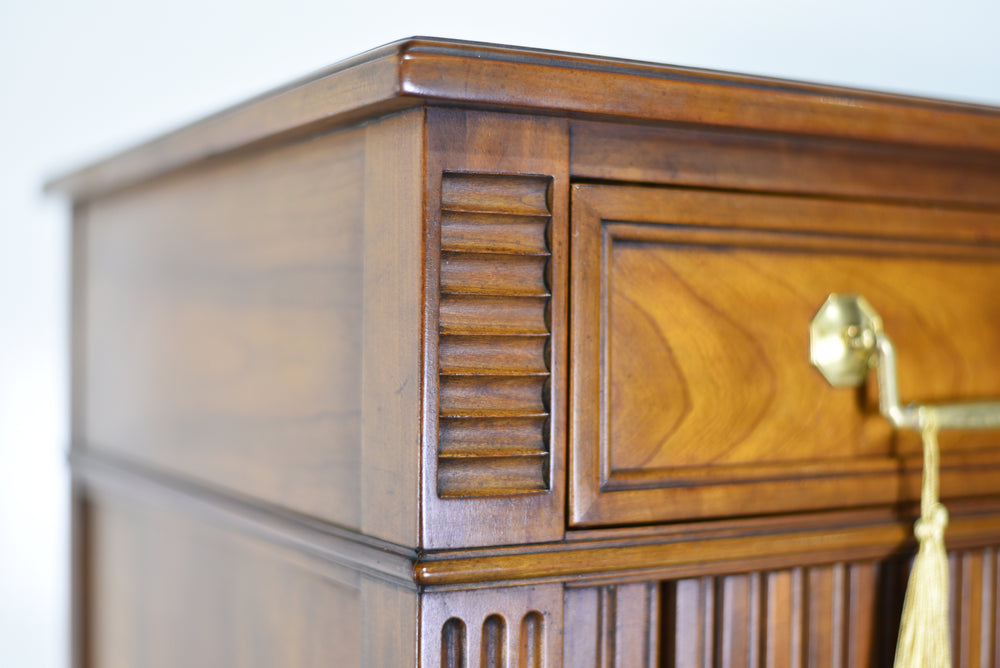 Mid Century Provincial Louis XVI Collection Tambour Door Chest by Kindel of Grand Rapids
