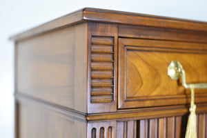 Mid Century Provincial Louis XVI Collection Tambour Door Chest by Kindel of Grand Rapids