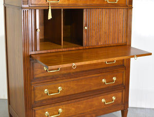 Mid Century Provincial Louis XVI Collection Tambour Door Chest by Kindel of Grand Rapids
