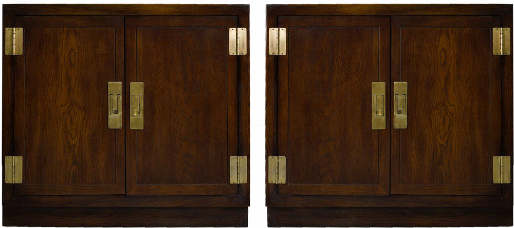 1970s Campaign 2 Door Chests by Dixie Furniture Act II Collection - A Pair