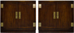 1970s Campaign 2 Door Chests by Dixie Furniture Act II Collection - A Pair