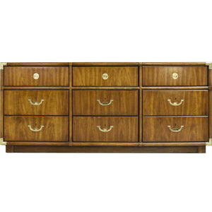 1970s Campaign 9 Drawer Dresser Accolade Collection by Drexel Furniture