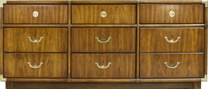 1970s Campaign 9 Drawer Dresser Accolade Collection by Drexel Furniture