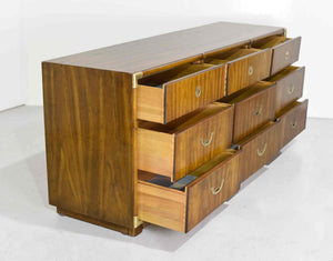 1970s Campaign 9 Drawer Dresser Accolade Collection by Drexel Furniture