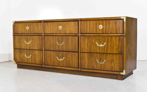 1970s Campaign 9 Drawer Dresser Accolade Collection by Drexel Furniture