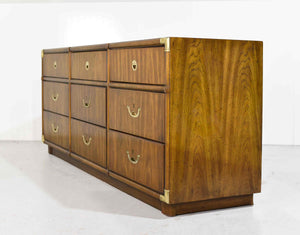 1970s Campaign 9 Drawer Dresser Accolade Collection by Drexel Furniture