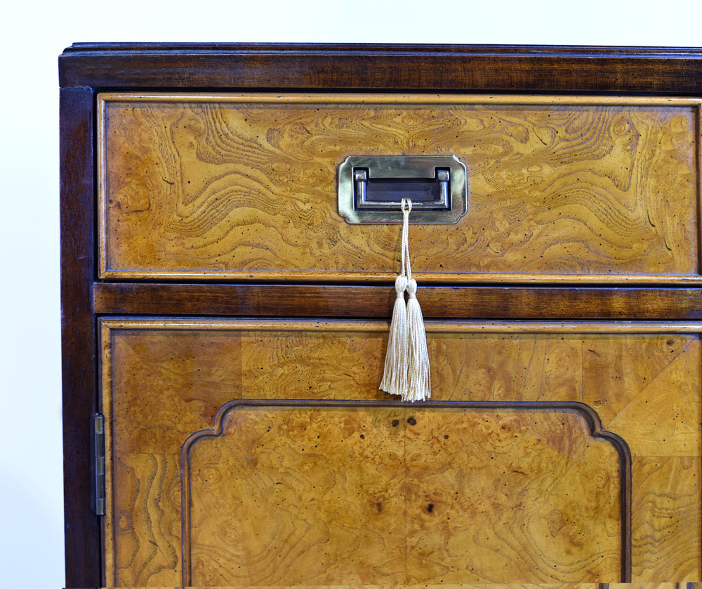 1970s Campaign Burlwood Sideboard by Century Furniture