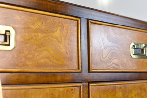 1970s Campaign Burlwood Sideboard by Century Furniture