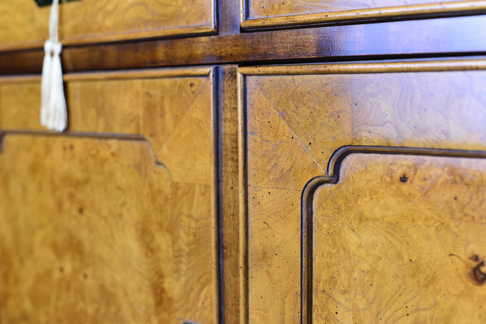 1970s Campaign Burlwood Sideboard by Century Furniture