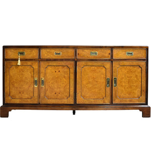 1970s Campaign Burlwood Sideboard by Century Furniture