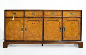 1970s Campaign Burlwood Sideboard by Century Furniture