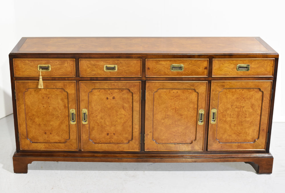 1970s Campaign Burlwood Sideboard by Century Furniture