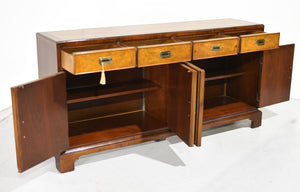 1970s Campaign Burlwood Sideboard by Century Furniture