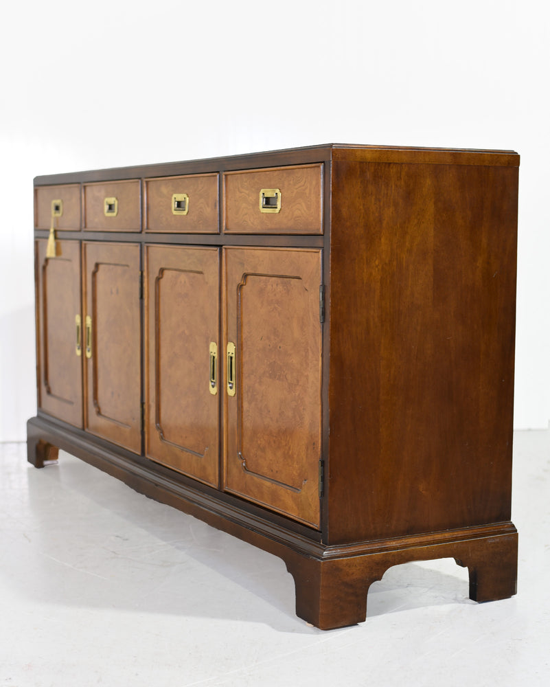 1970s Campaign Burlwood Sideboard by Century Furniture