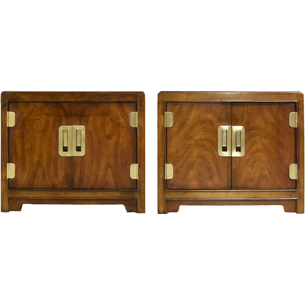 1970s Campaign Nightstands by Drexel Heritage - A Pair