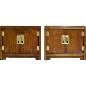 1970s Campaign Nightstands by Drexel Heritage - A Pair